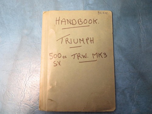 Triumph user handbook - triumph, 500cc