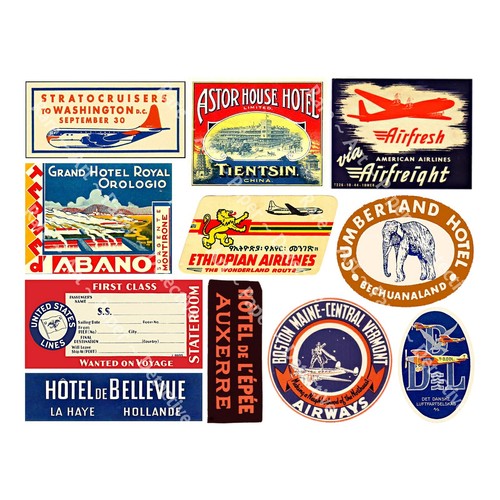 Travel label stickers luggage - travel, stickers,
