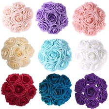 Artificial Foam Roses Flowers With Stem Wedding Bride Bouquet Party Decor