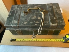 VICTORIAN ARMY MILITARY PETTY CASH BOX WITH KEY ANTIQUE VINTAGE  RESTORATION