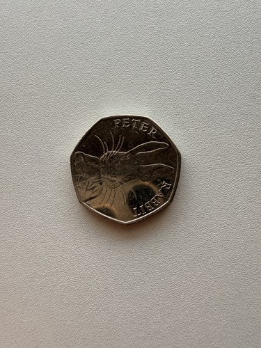 2016 peter rabbit 50p - rabbit, coin