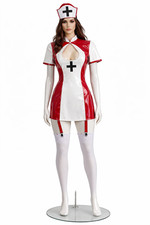 Ladies Red And White PVC Nurse