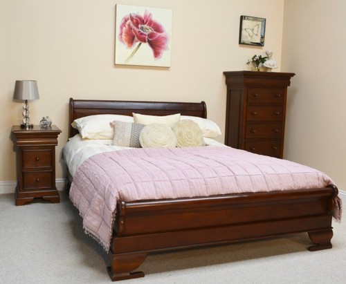 Mahogany sleigh bed - mahogany, |
