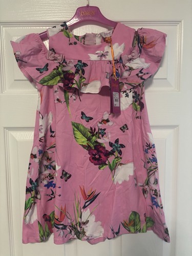 Girls pink ted - pink, floral