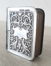 ANTIQUE MINIATURE HALLMARKED SILVER BOOK OF PRAYER, VG CONDITION, c1905