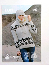 Alafoss Lopi knitting pattern 103  Sweater 38-44" Icelandic. Original.
