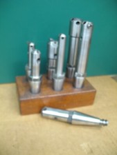 MOORE JIG BORER  MICRO ADJUSTABLE BORING TOOL HOLDERS + BLOCK  7 PCS ***VGC***