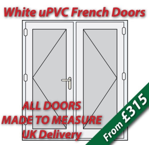 White upvc french doors made - french,