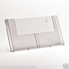 Leaflet Holder Menu Display A5 Wall Mount 2 Pocket Brochure Dispenser