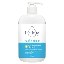 Kenkay Sorbolene with 10% Vegetable Glycerin Cream 500mL Pump Skin Relief