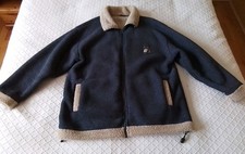 JACK MURPHY Blue Faux Sheepskin Coat Size XL Mens Fleece Lined Full Zip VGood