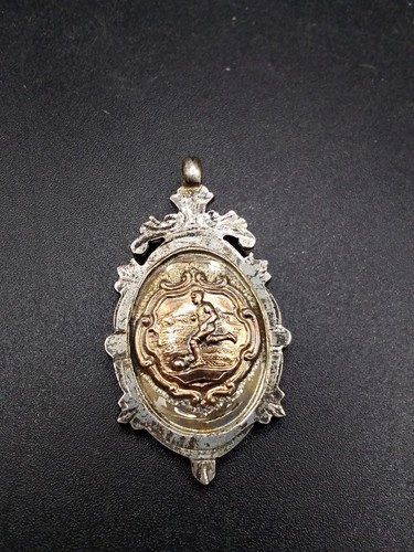 1920s silver watch fob gold - watch,
