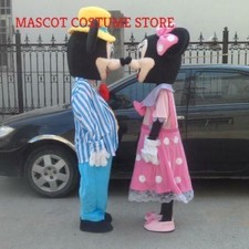 Pink Mickey  and Minnie Mascot