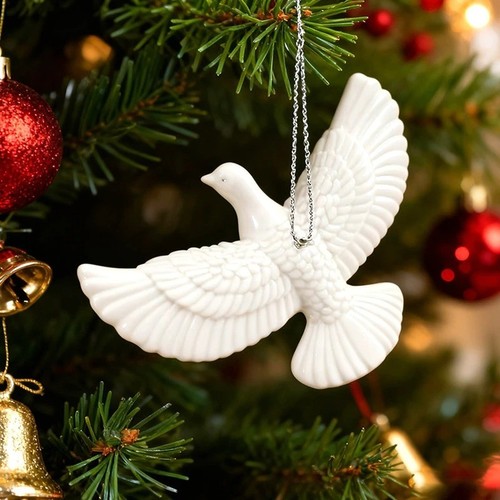 Resin white dove christmas - resin,