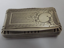 SUPERB ANTIQUE 19TH CENTURY FRENCH c.1870 SOLID STERLING SILVER POCKET SNUFF BOX