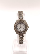 Ladies Marcasite Sterling Silver Quartz Wristwatch. Sku-Eb329
