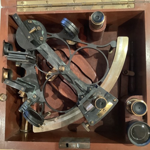 Antique mahogany cased brass - ,