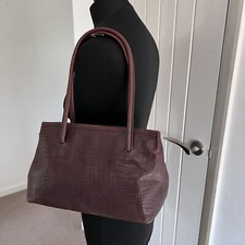 Vintage Brown Mock Croc Leather Shoulder Tote Bag *in vgc* vintage