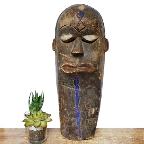African tribal wooden mask - tribal,