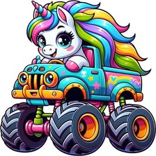 Unicorn Monster Truck Wall Art