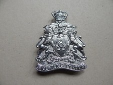 Obsolete Leicestershire City Police Helmet Badge Q/C CT