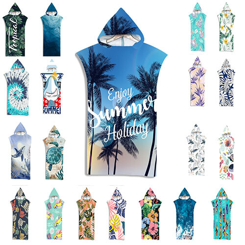 Hooded towel poncho - hooded,