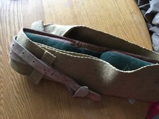 Vintage Padded Hessian And Leather Horse Rug Surcingle