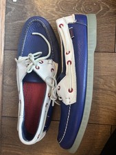 Sebago Docksides Portland Blue Leather Boat Deck Shoes Size 11 Limited Edition