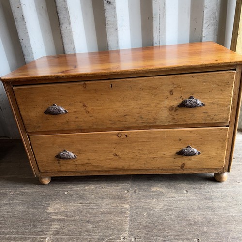 Antique pine low chest - chest, of