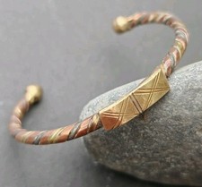 North African childs solid copper brass iron ID metal Tuareg Cuff Bracelet