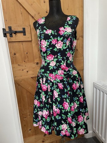 Vintage floral 80s dress bow - floral,