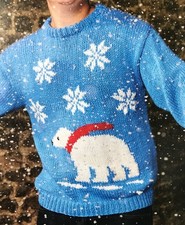 Polar Bear Hand Knitted Christmas Jumper by Bexknitwear