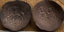 2 Genuine Ancient Byzantine Empire Trachy Cup Coins, Both Have Some Great Detail