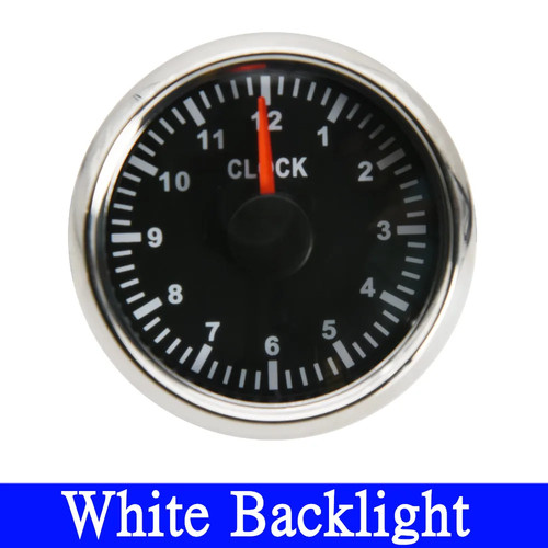 52mm clock gauge white - clock,