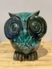 Vintage Big Eye Owl 6” Blue