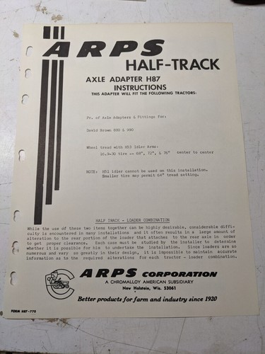 Arps tractor half - half-track, axle