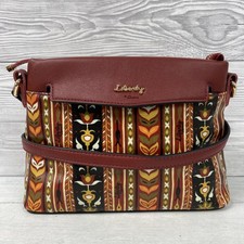 Liberty By Gionni Red Leather & Italian Print Oil Skin Shoulder Bag PT