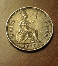 1849 Queen Victoria Silver Fourpence 4D Groat