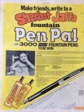 P4a Ephemera 1980s Advert Sherbet Jaffa Fountain Pen Pal