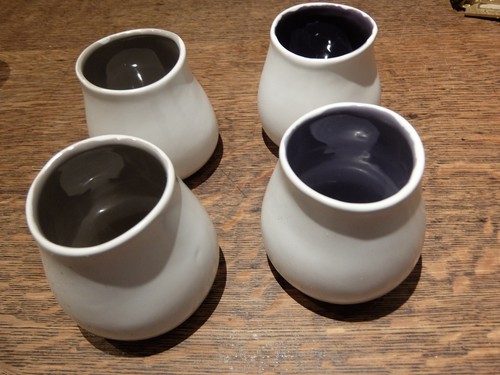 Four ceramic plant flower - ceramic,