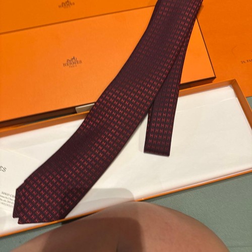 Hermes wine red necktie - wine, with