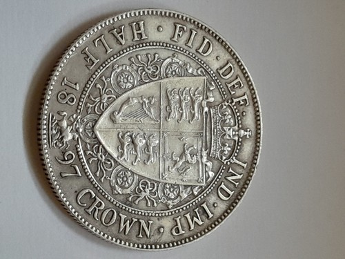 1897 victoria half crown - half,