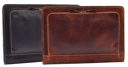 Leather folio bag document - folio,