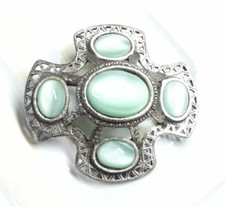 Vintage Green Miracle Brooch Scottish Style Jewellery Highland Wedding Gifts