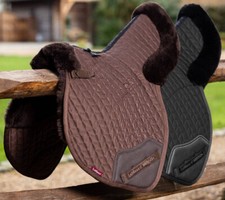 LeMieux Merino+ Half Lined Close Contact Numnah CC Wool Jumping Black/Brown M/L