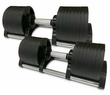 Pair Of Adjustable Dumbbells 32kg - 2 x 32kg PAIR(64kg total) TOTAL SOLID METAL
