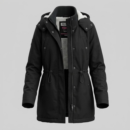 Superdry black winter - winter, parka