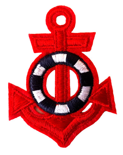 Red anchor patch - anchor, sailor