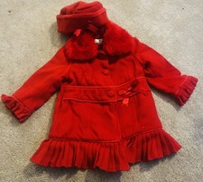Girls Red Spanish  Traditional Christmas coat Age 3/4 Beau Kid