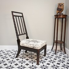 Victorian Bobbin Slipper Chair in Black Ebonised Finish